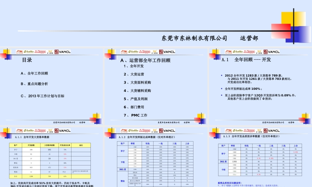 XXXX运营部工作总结汇报130101