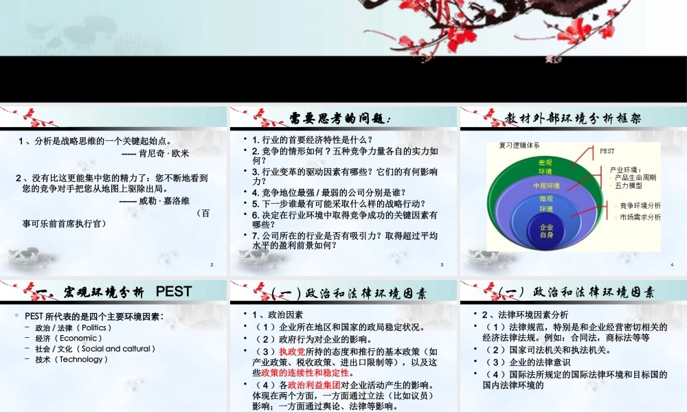 XXXX战略管理2外部环境分析