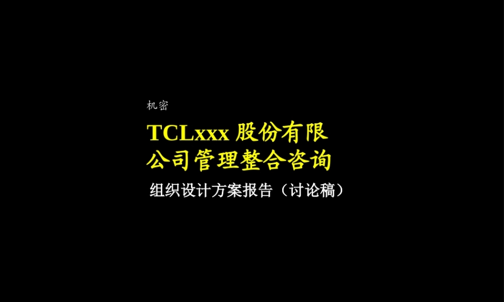 xxxx著名企业股份组织结构设计方案