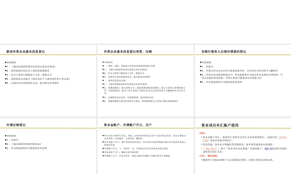 XXXX资本项目外汇业务培训