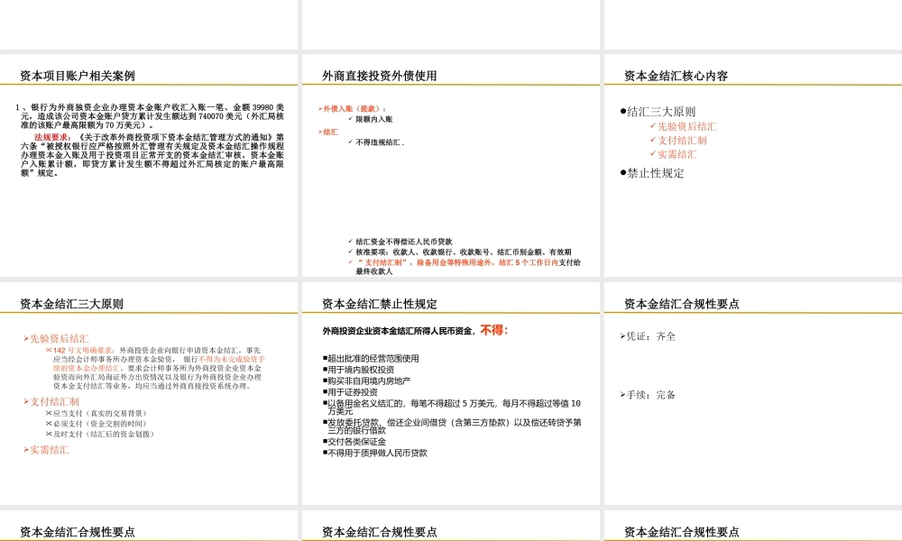 XXXX资本项目外汇业务培训