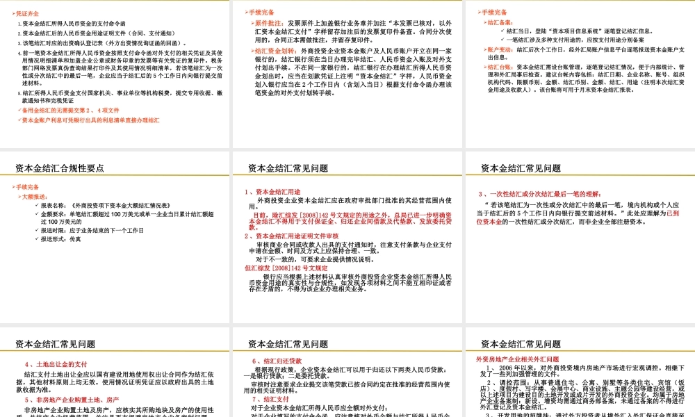 XXXX资本项目外汇业务培训