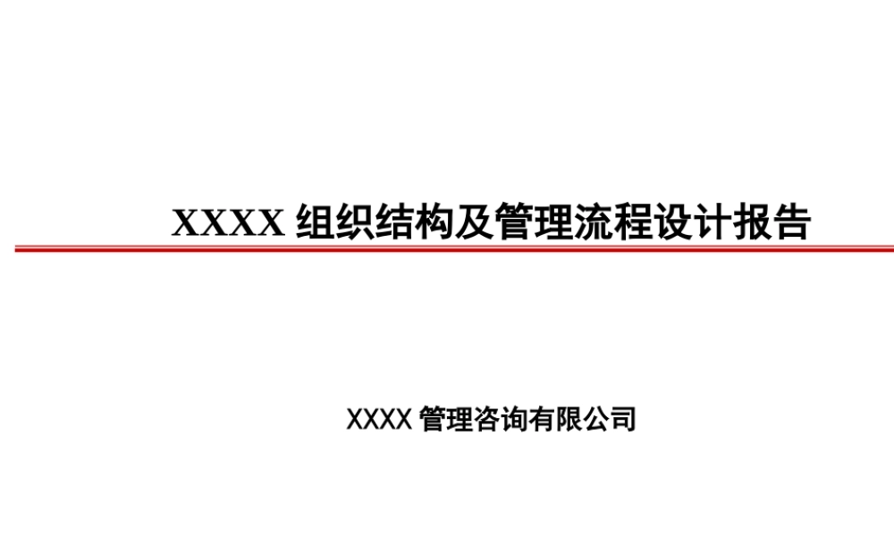 XXXX组织结构及管理流程设计报告