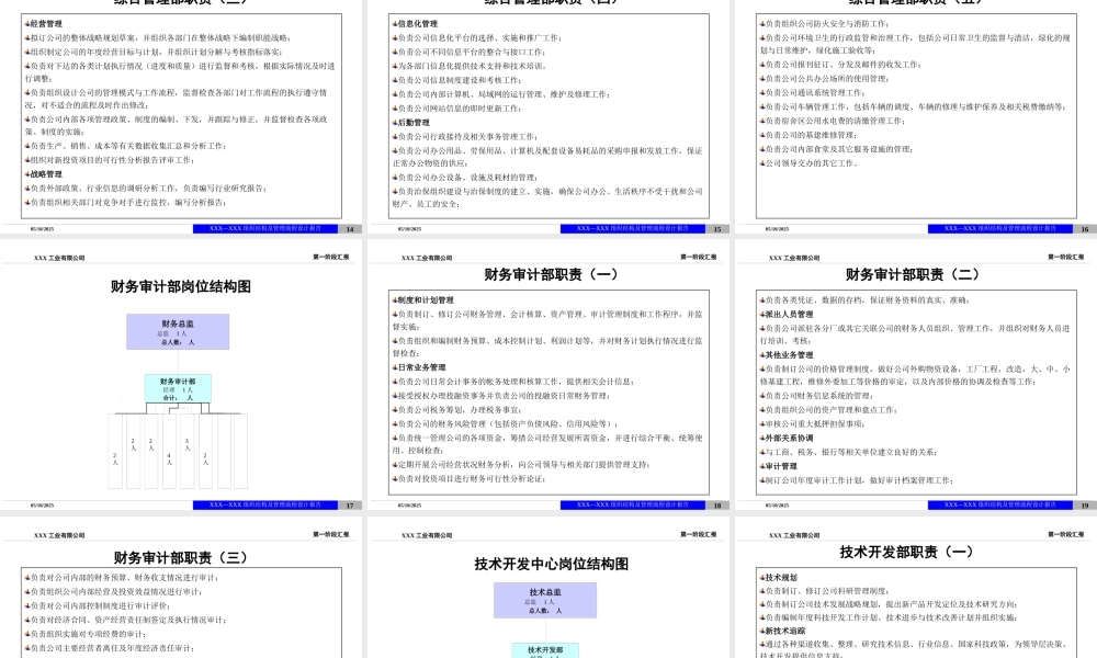XXXX组织结构及管理流程设计报告