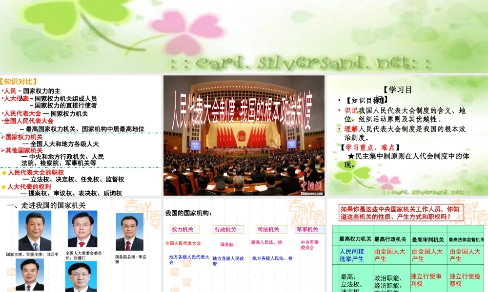 XXXX最新52人民代表大会制度我国的根本政治制度