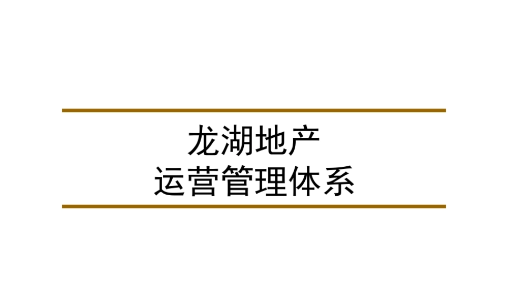 XXX地产企业运营管理体系