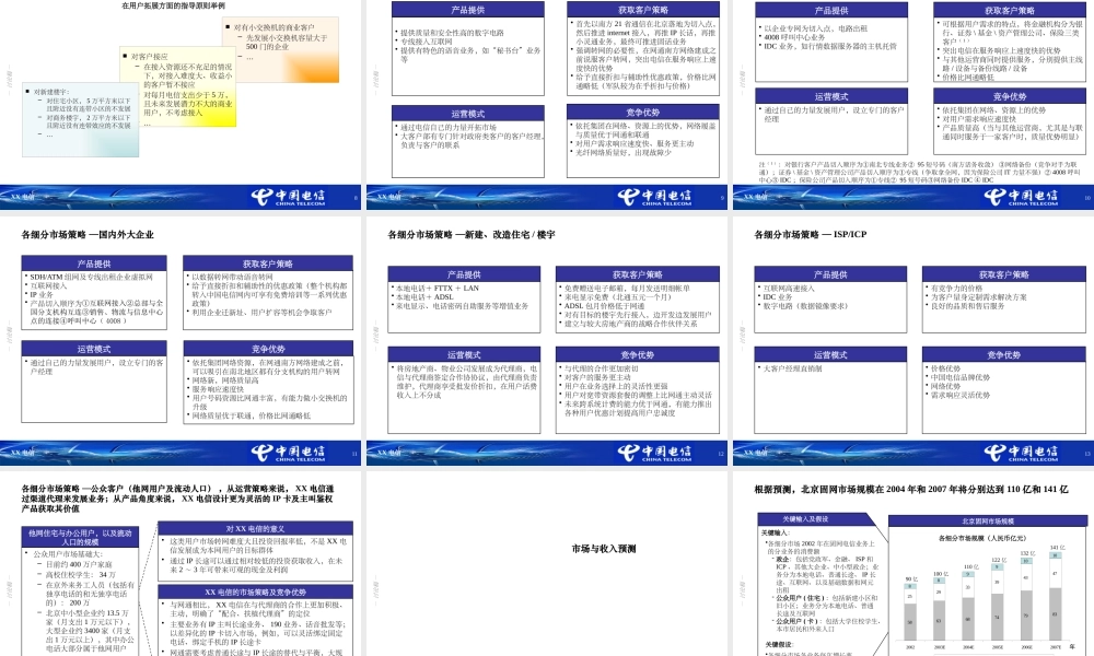XXX电信市场竞争策略