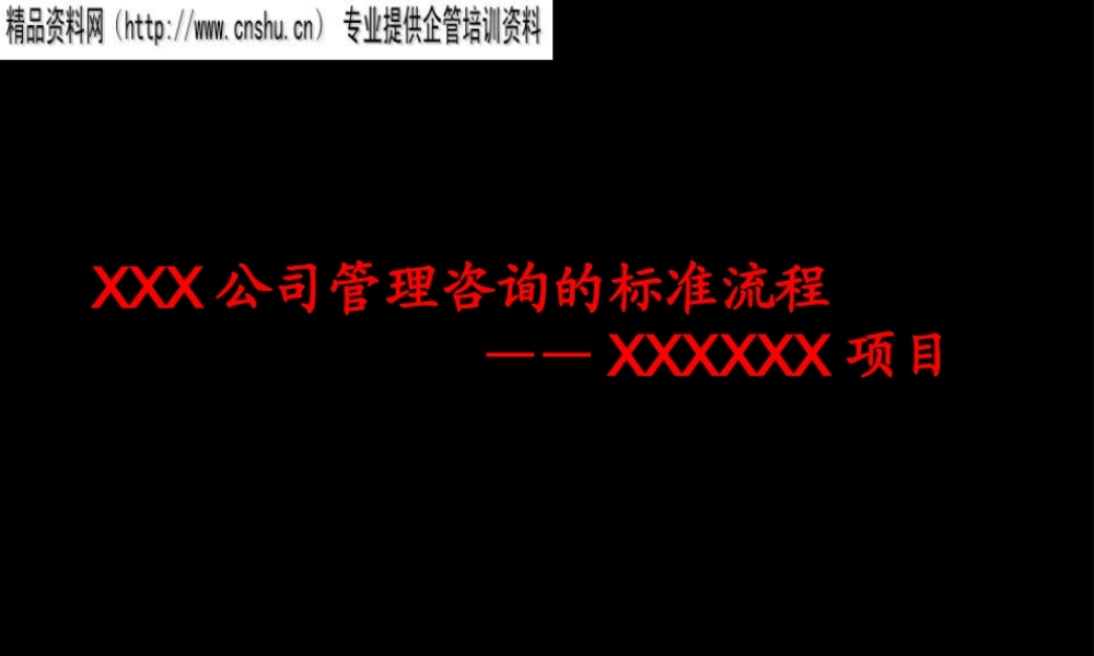 XXX公司管理咨询标准流程(1)