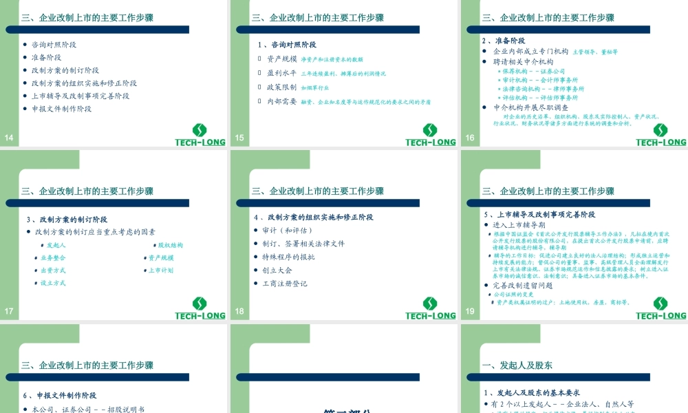 XXX公司上市经验分享（PPT56）