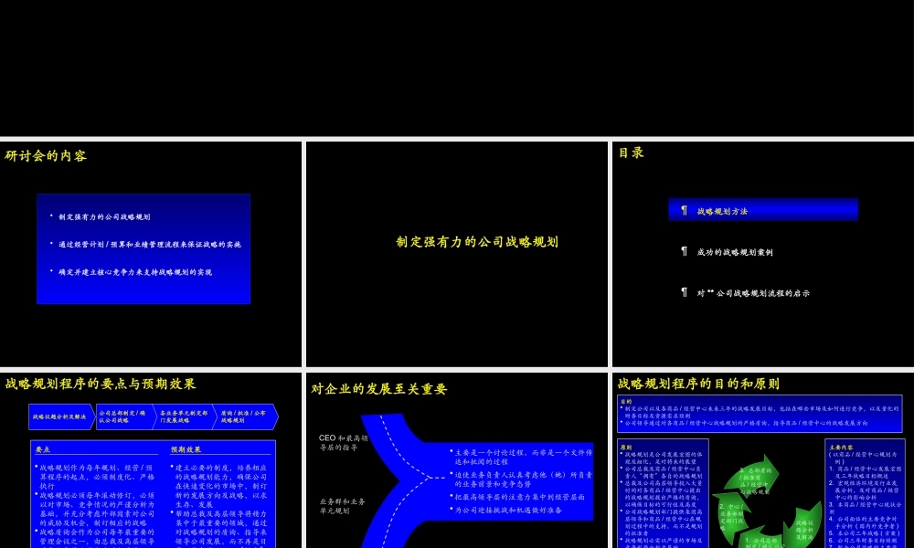 xxx公司战略规划制定及实施流程研讨会