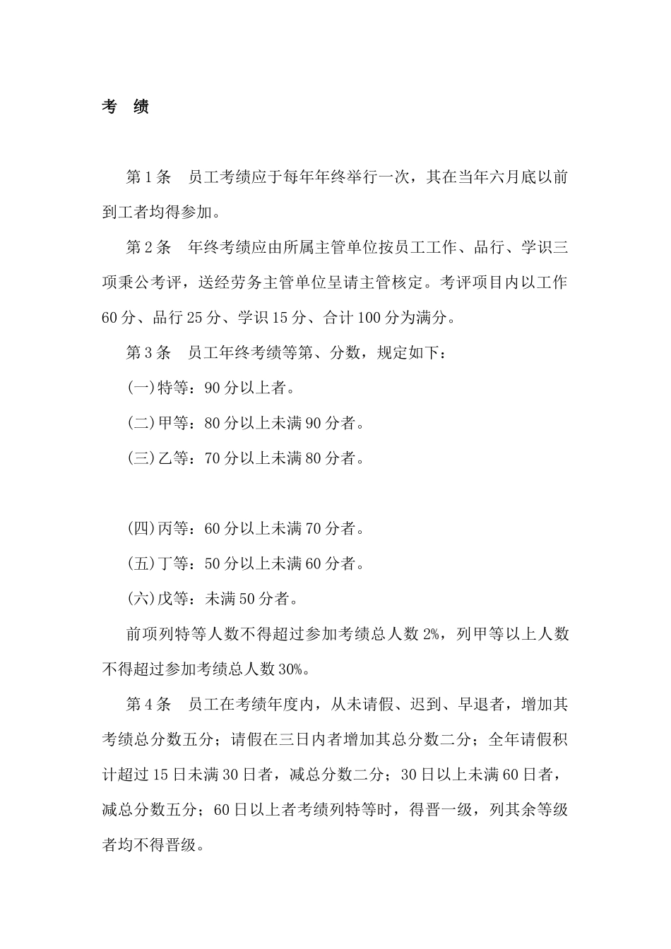 餐饮业考绩管理制度_第1页