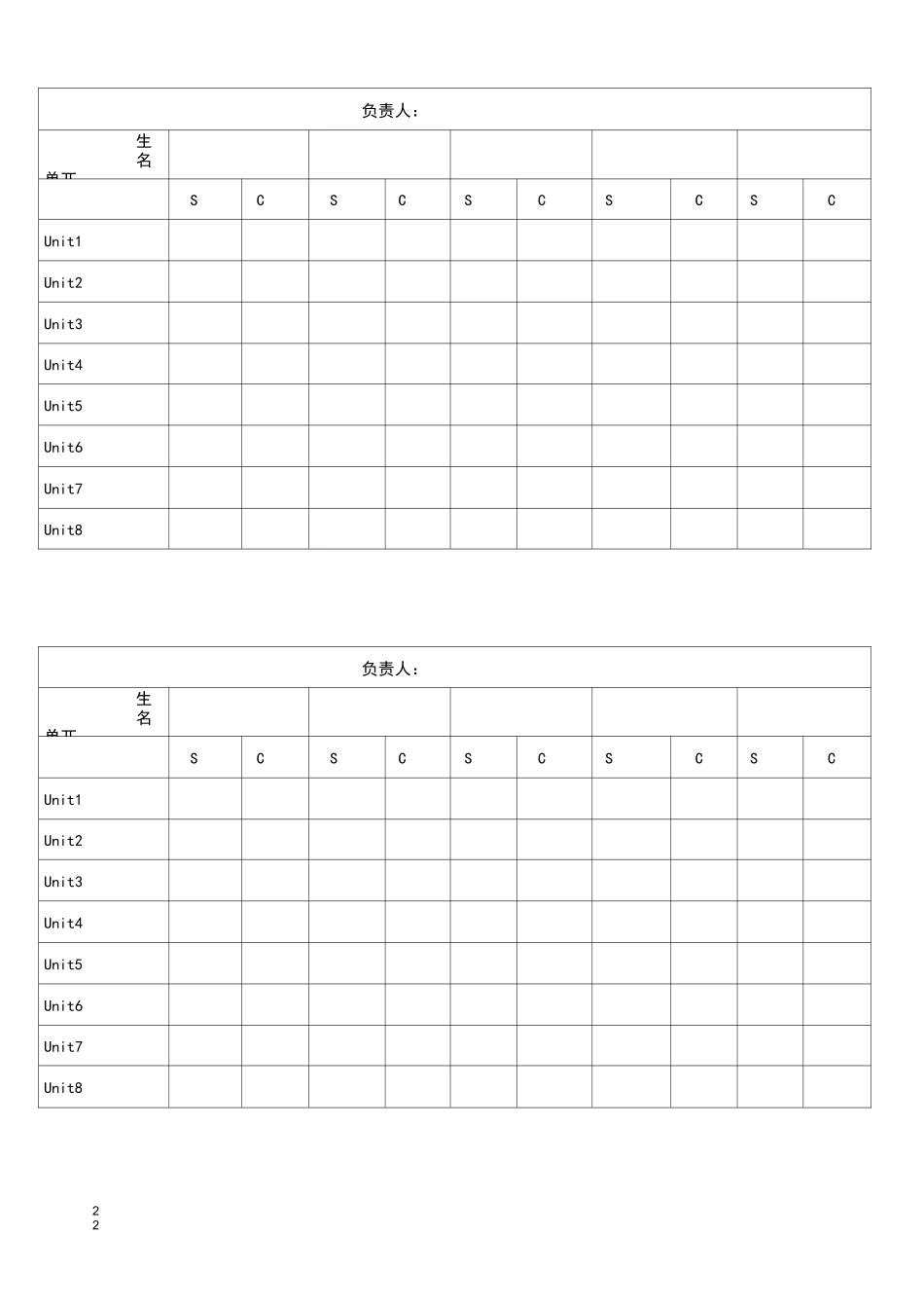 学生英语背书表格_第2页