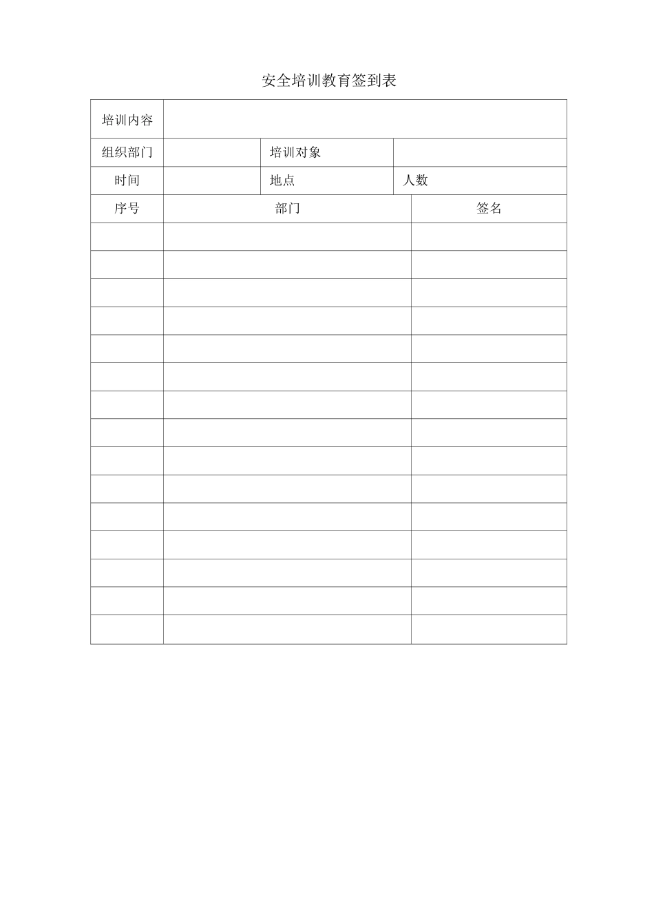 安全教育培训台账模板_第2页