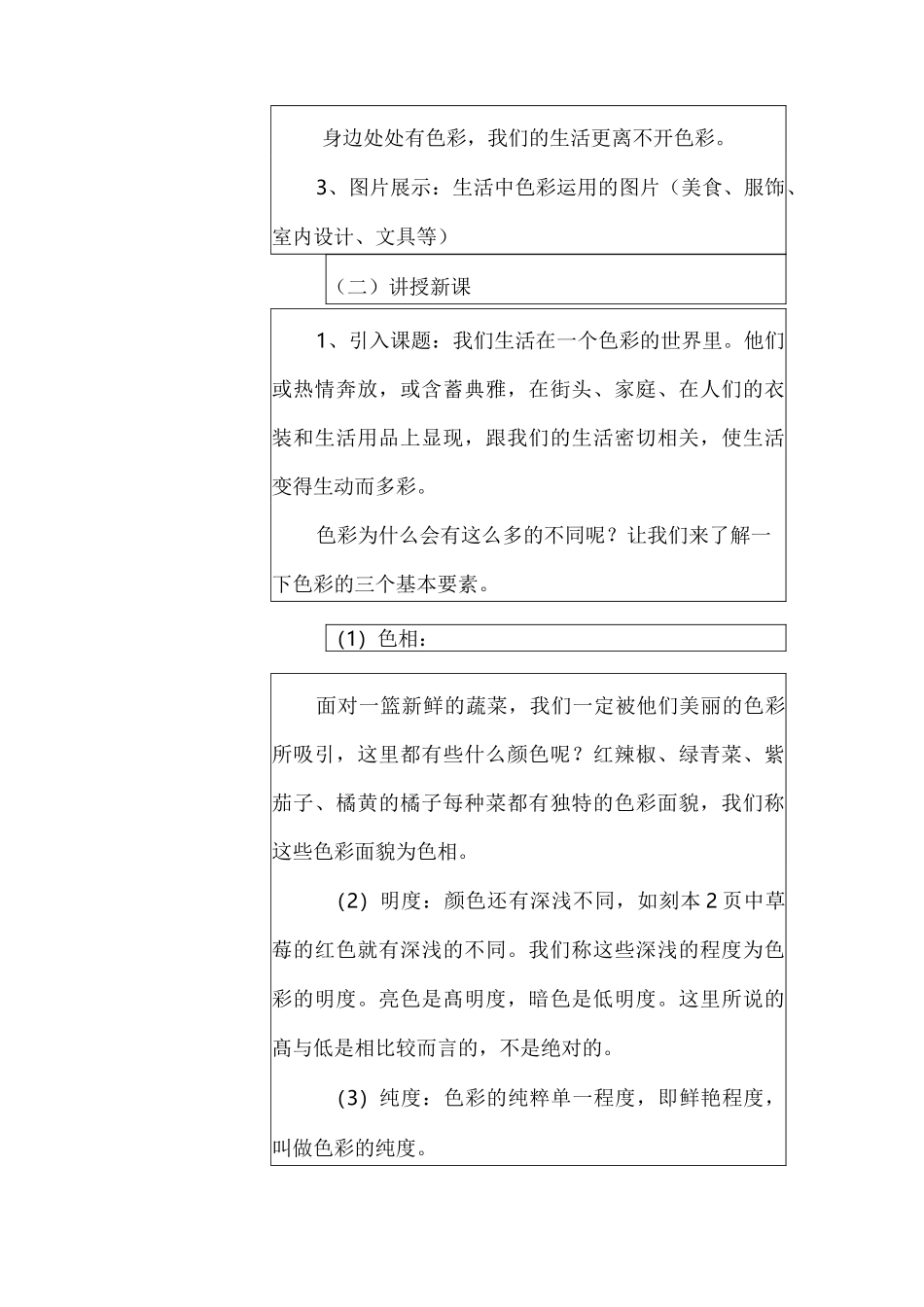 初中美术教学课例《色彩与生活》课程思政核心素养教学设计及总结反思_第3页