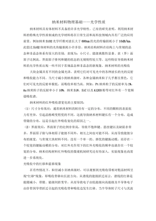 纳米材料物理基础光学性质剖析