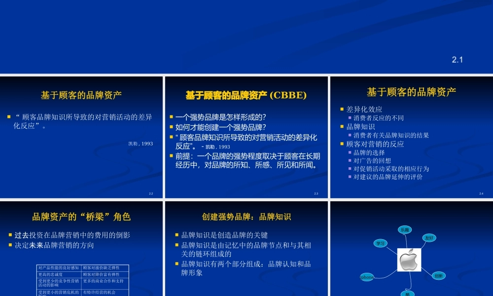 基于顾客的品牌资产概述