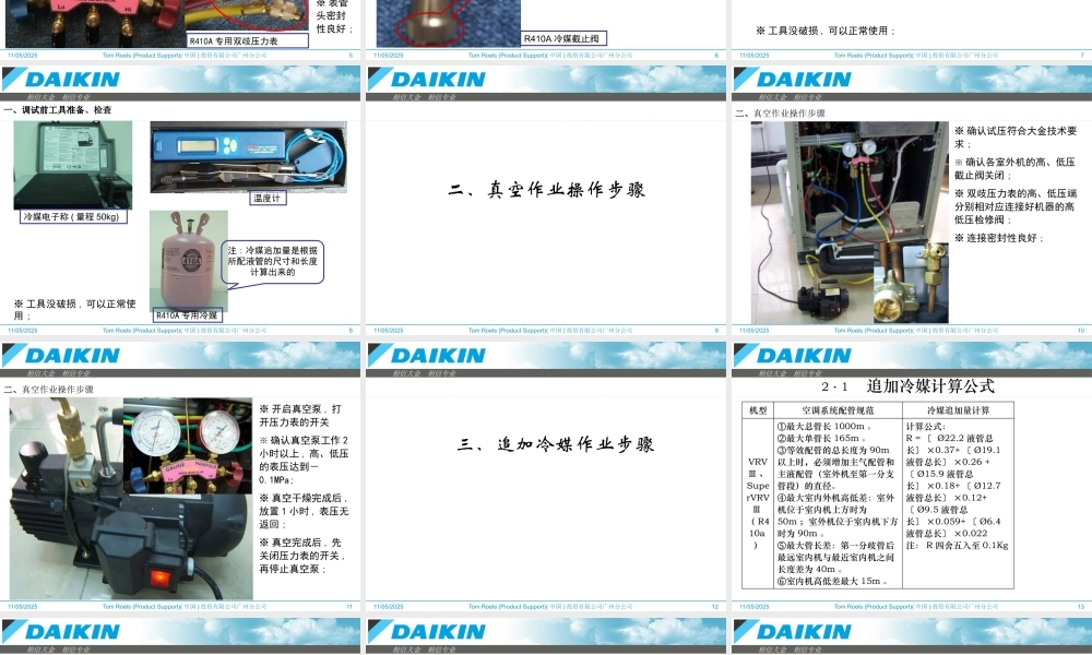 大金VRV调试流程标准(内部培训资料)
