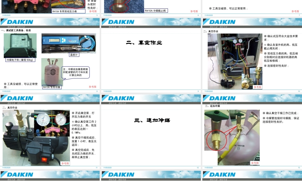 大金空调开机调试流程