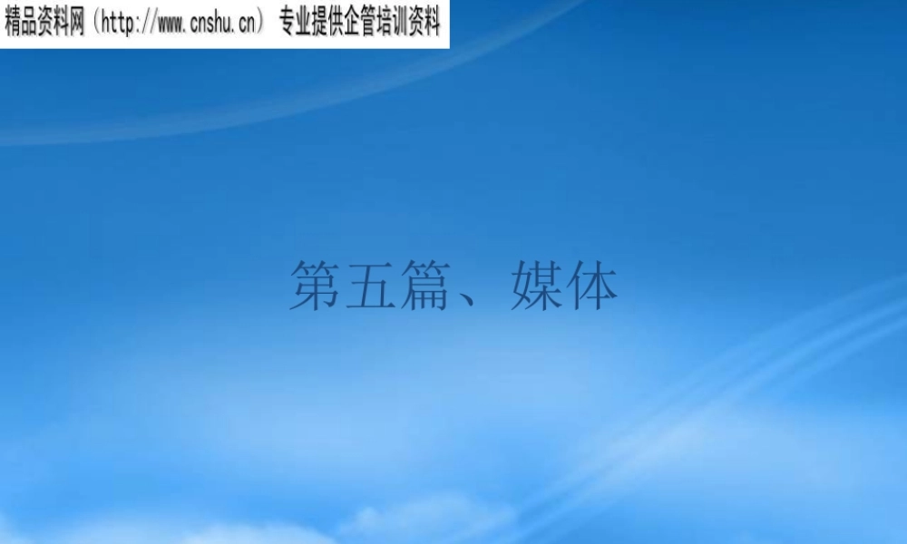 媒体战略与战术（PPT73页）