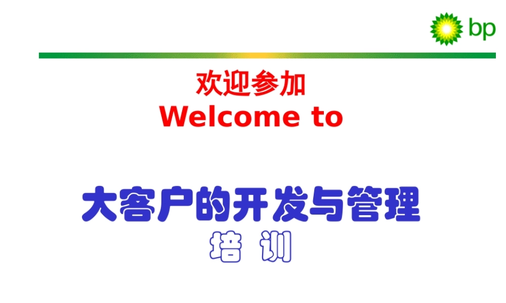 大客户的开发与管理-讲师手册-华南区