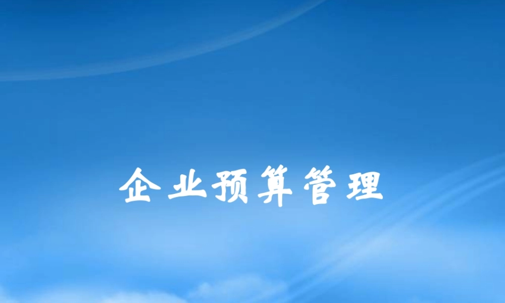基于价值创造的全面预算管理模式