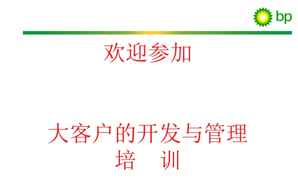 大客户的开发与管理手册