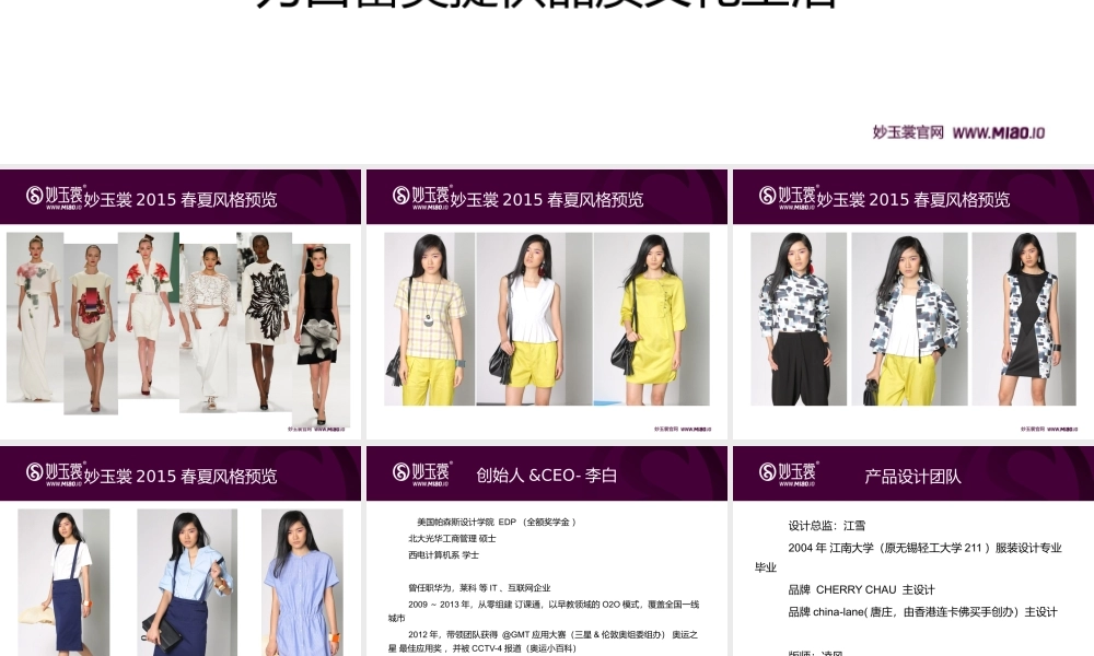 妙玉裳艺术文化衍生品平台商业计划书(PPT28页)