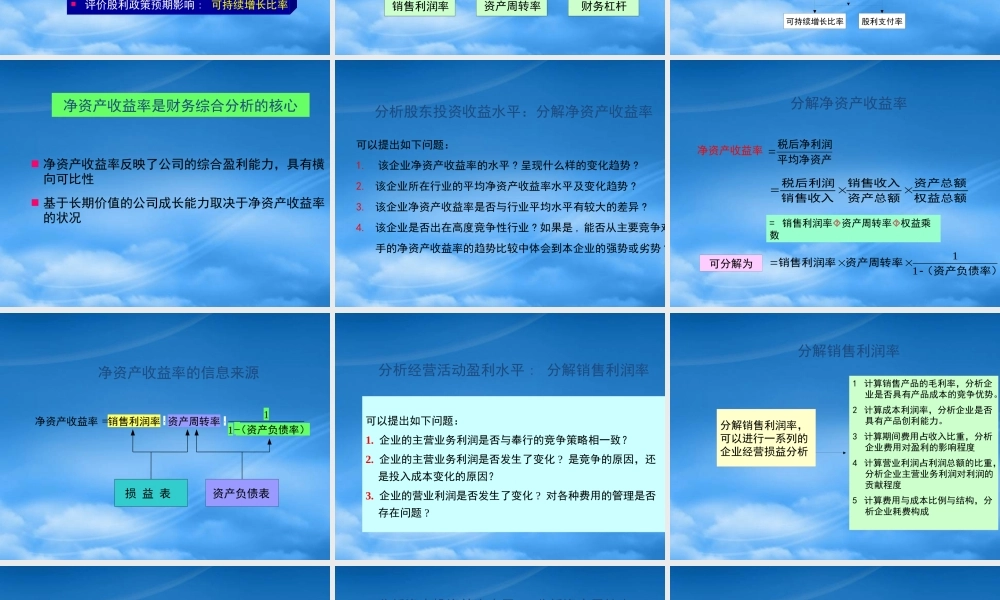 基于价值管理的财务分析