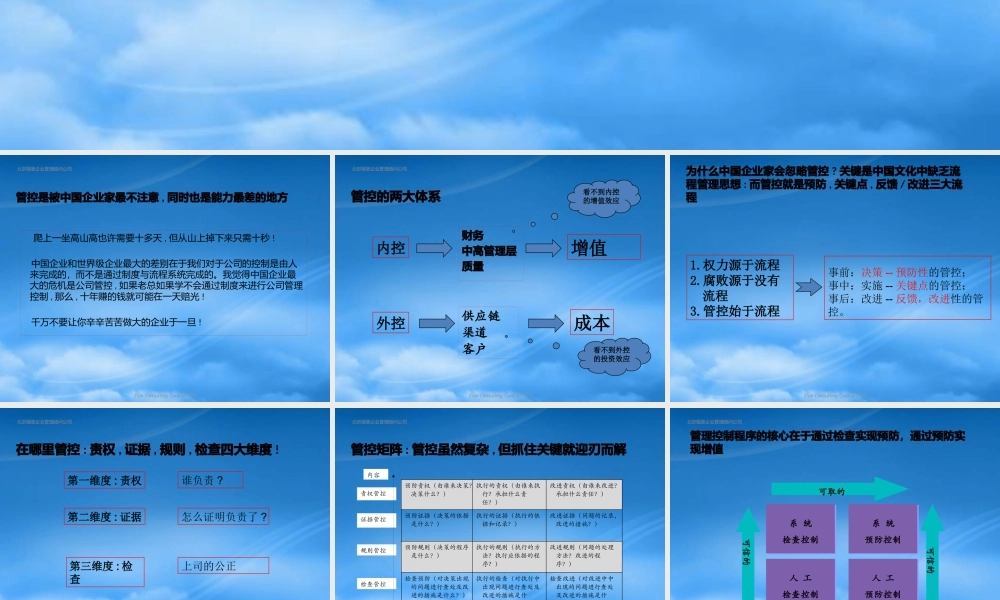 基于价值链管理的控制力实施方案