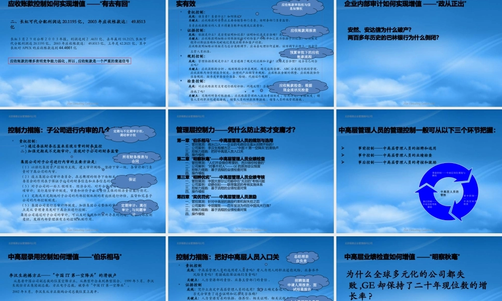 基于价值链管理的控制力实施方案