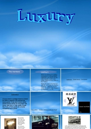 奢侈品牌介绍英文