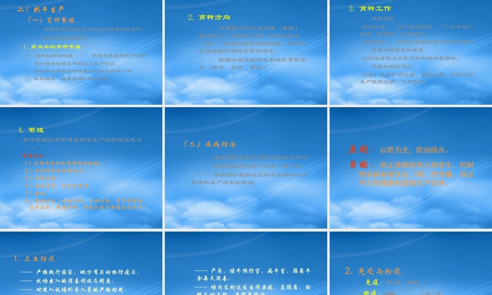 奶牛的生产效率管理