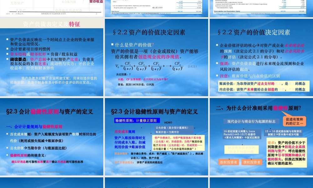 基于价值评估的资产负债表分析课件