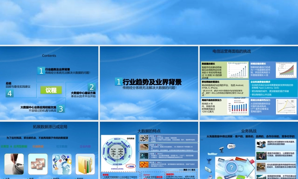 基于经营分析系统的大数据中心建设及大数据技术应用经验交流