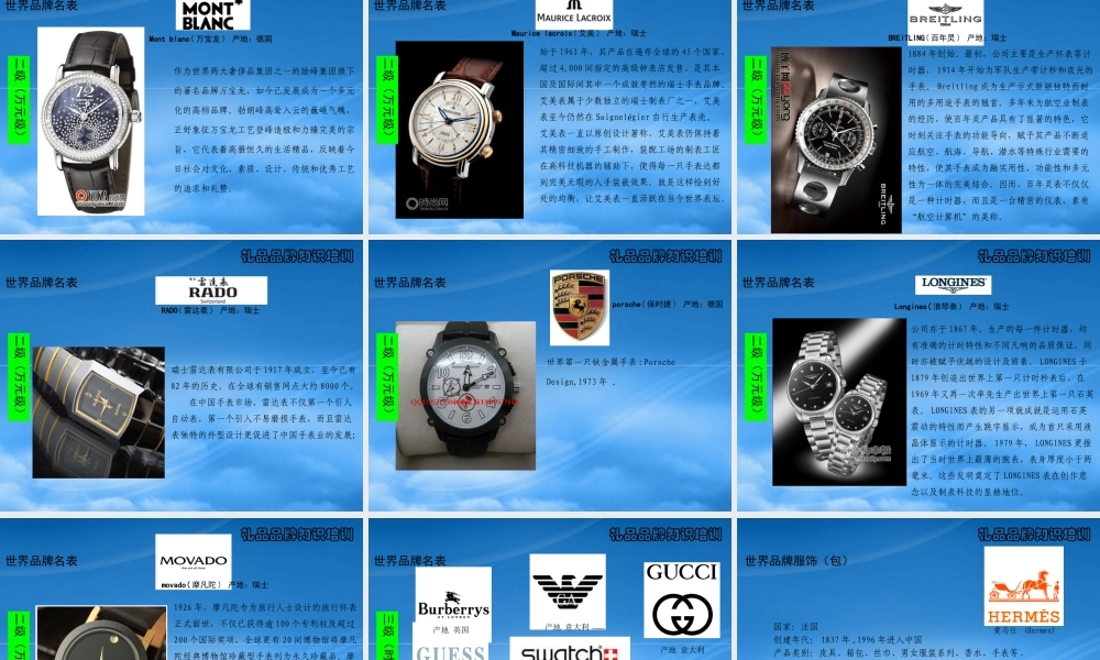 奢侈品品牌知识培训(ppt 60页)