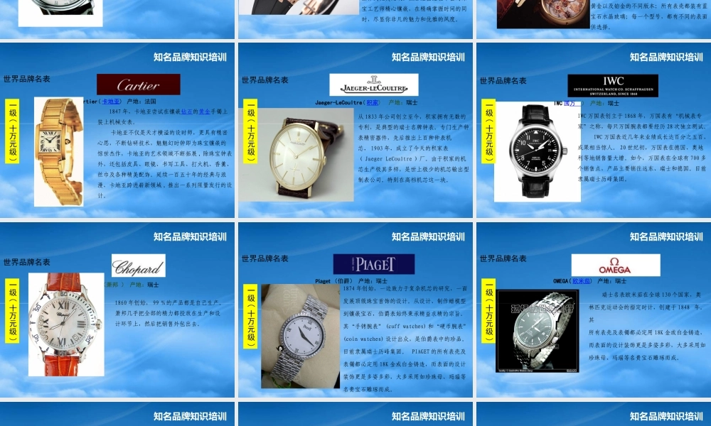 奢侈品品牌知识培训