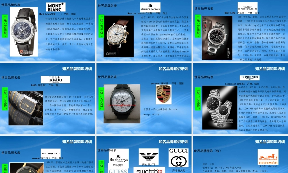 奢侈品品牌知识培训