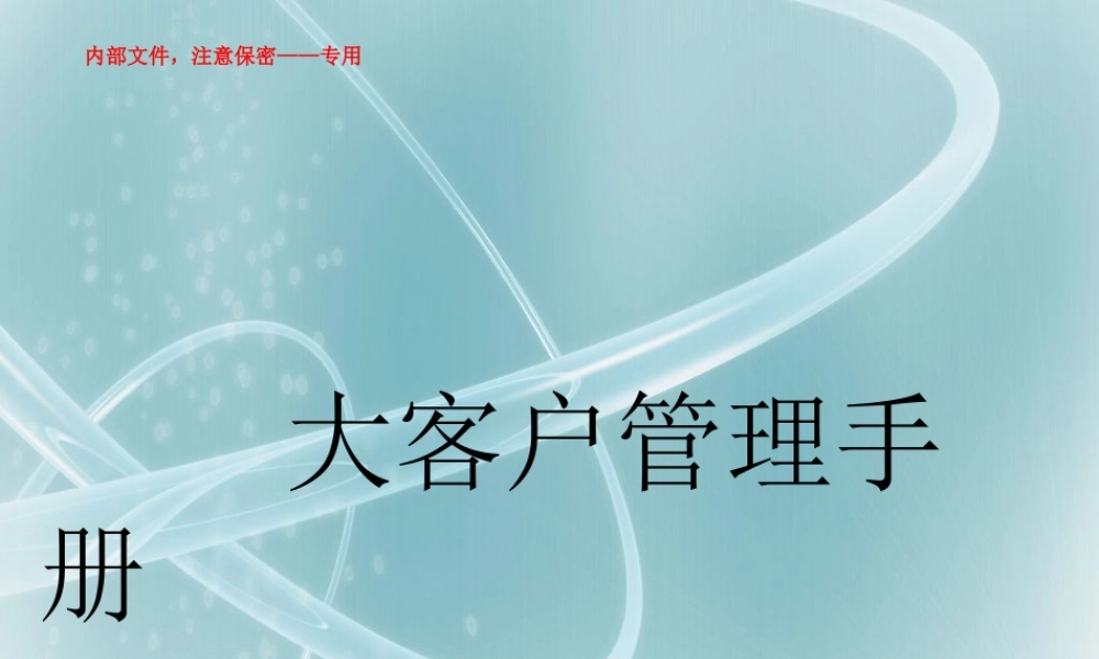 大客户销售管理手册