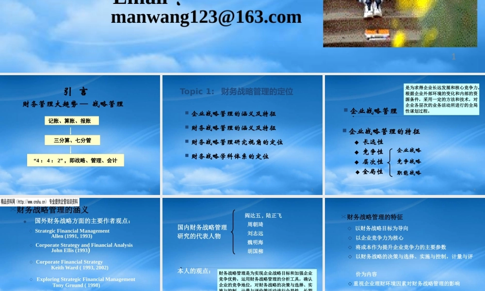 基于竞争力的财务战略管理研究报告