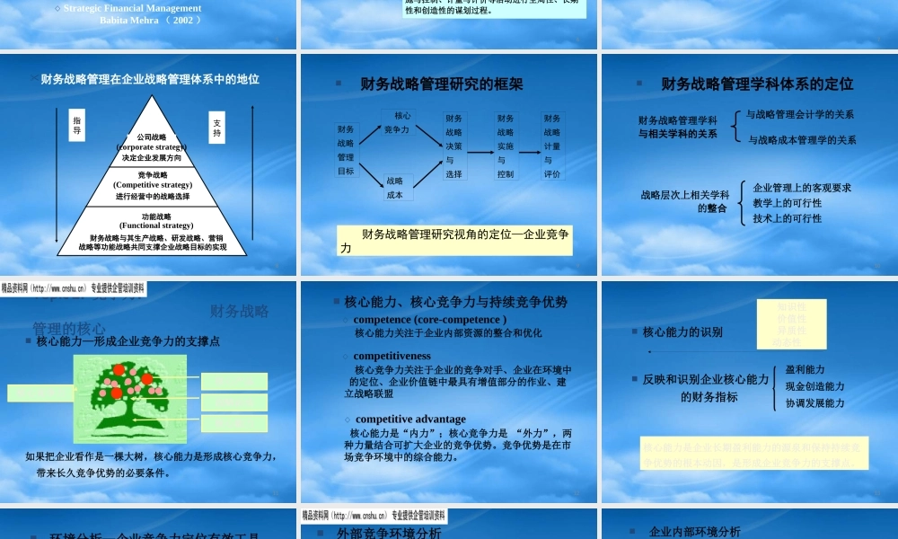 基于竞争力的财务战略管理研讨