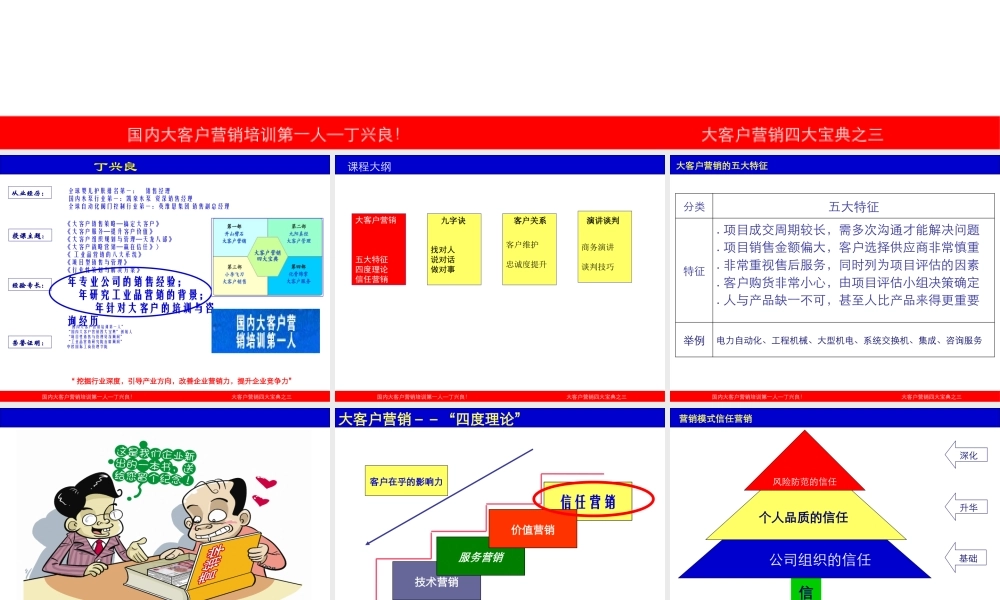 大客户战略营销与商务谈判