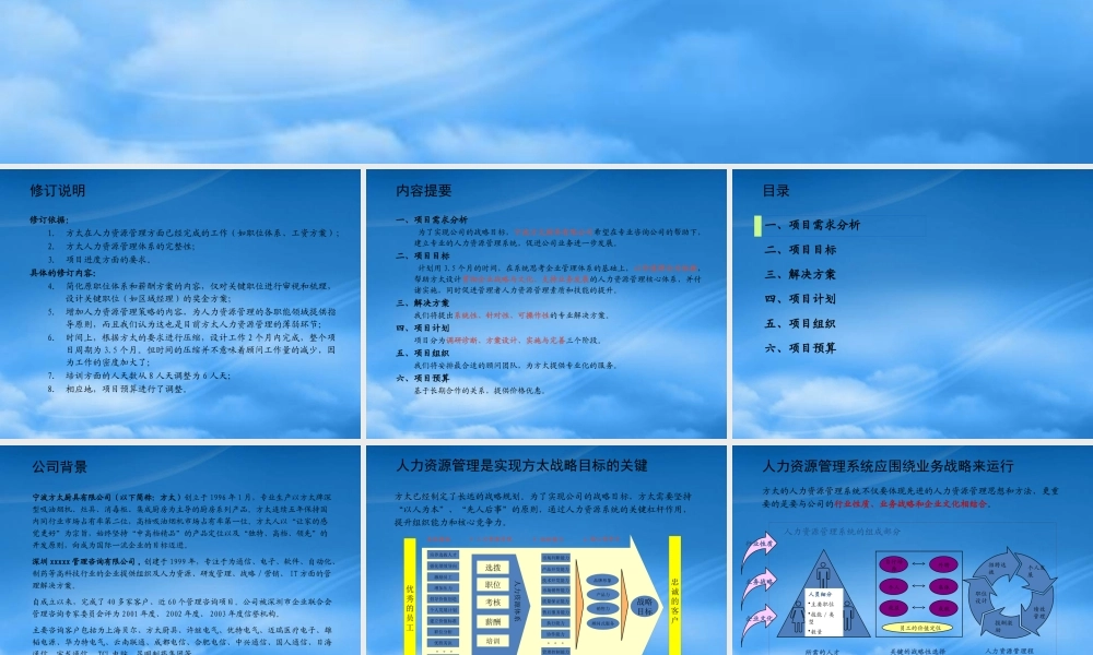 宁波方太厨具人力资源管理咨询项目建议书