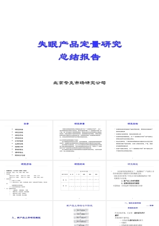 失眠产品定量研究总结报告