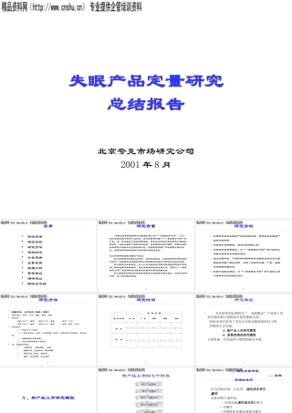 失眠产品定量研究总结分析报告