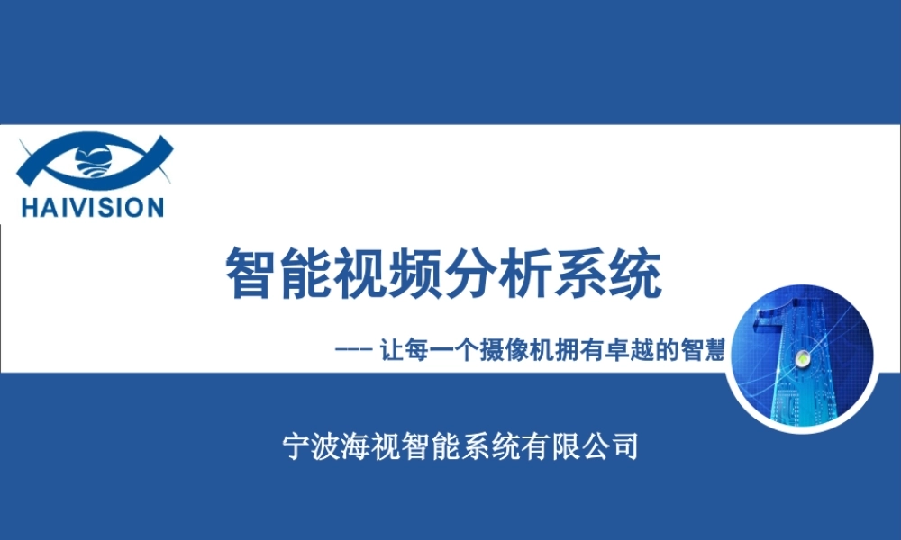 宁波海视智能系统有限公司智能视频分析仪产品简介