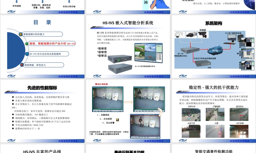 宁波海视智能系统有限公司智能视频分析仪产品简介