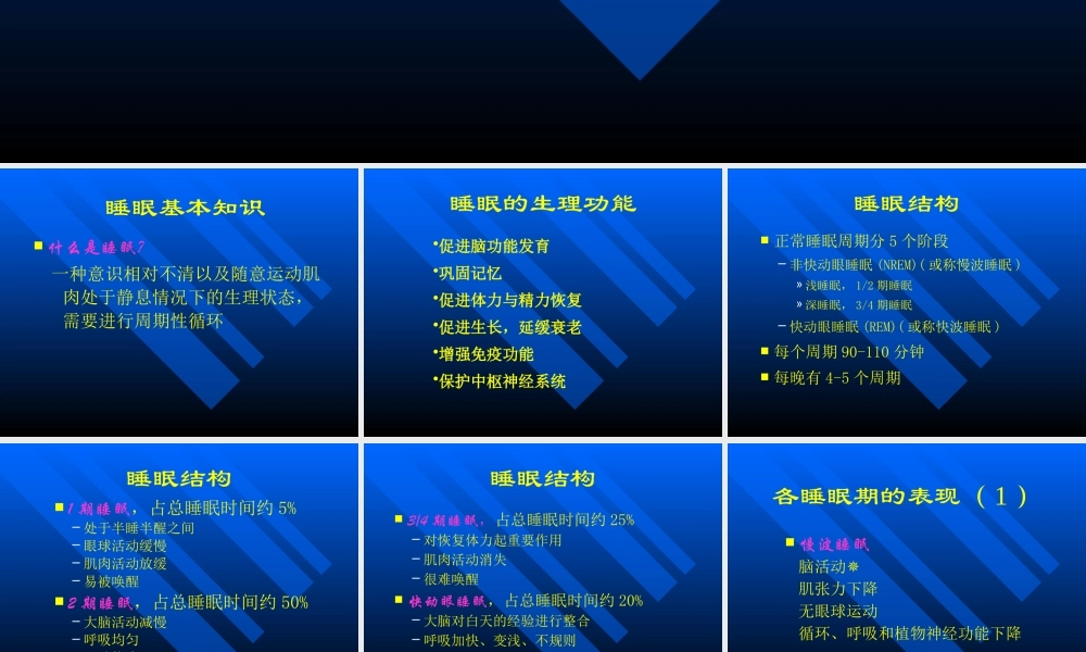 失眠的诊断与治疗-进修