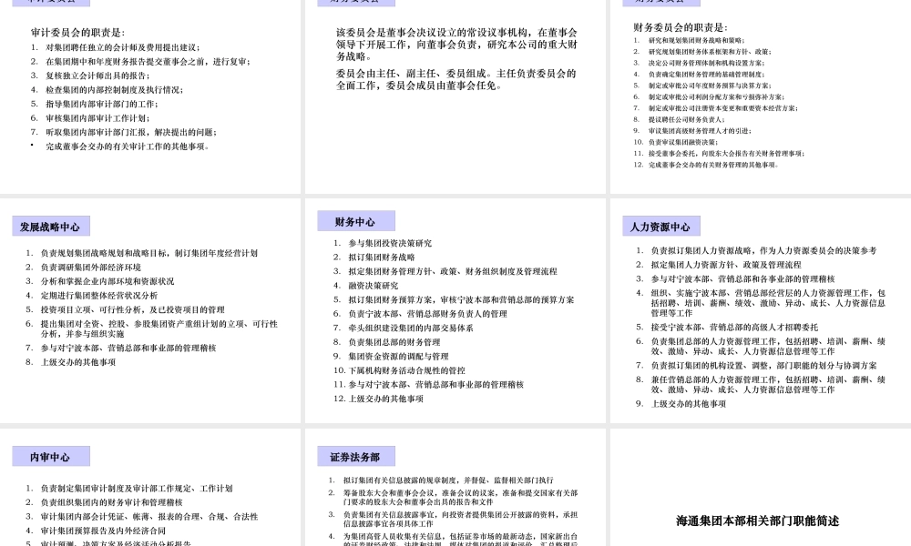 宁波海通集团组织架构重组方案(ppt 61) 