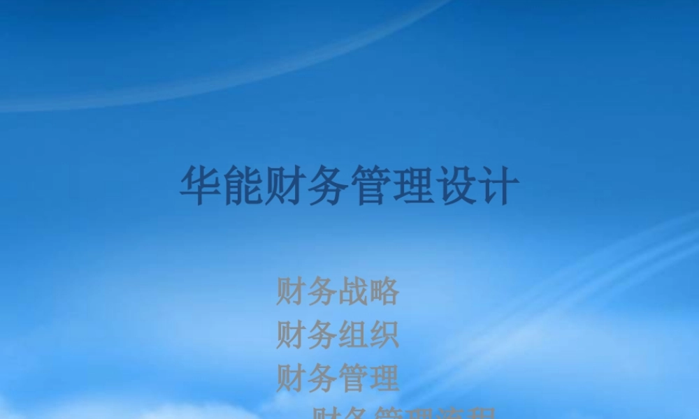 宁波华能国际贸易有限公司财务管理模式设计方案