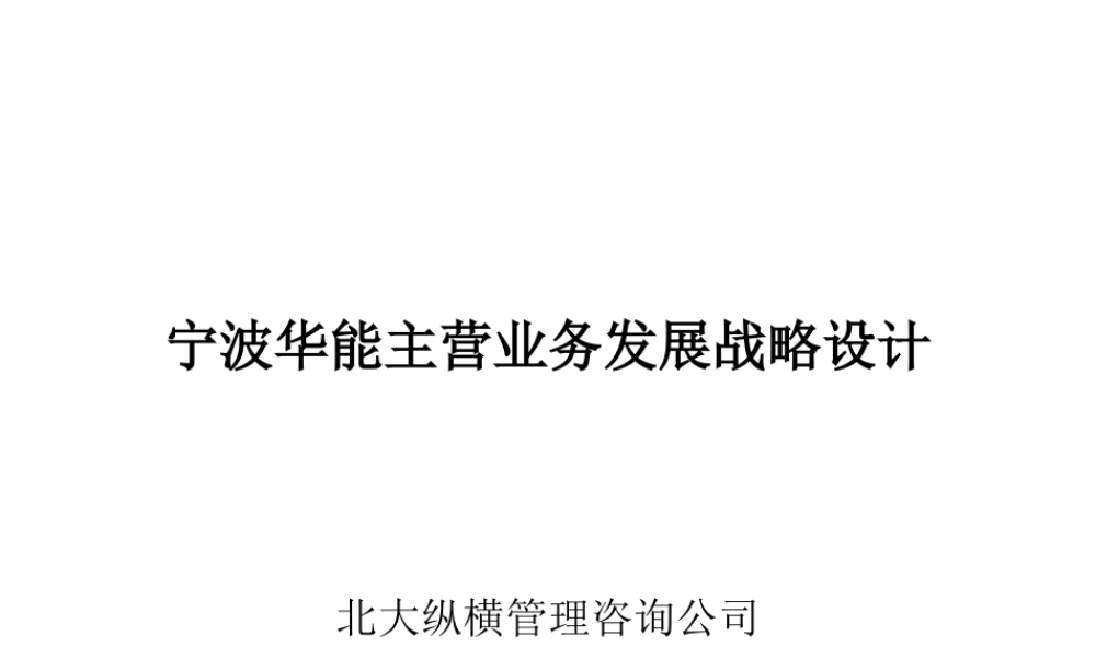 宁波华能主营业务发展战略设计(ppt 133)